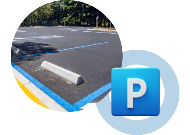 Parking with blue stripes - Parking Forms